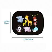 2pcs Baby Car Sunshade, Automotive Sun Visor, Heat Insulation Cloth Sunshield, Cartoon Side Window Sun Curtain - Multicolor - View 11