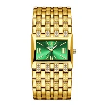 YaLaLuSi 2024 New Arrival Luxury Square Quartz Watch For Women With Crystal Rhinestone, Water Resistant & Perfect For Daily Wear, A Deluxe Gift For Women Or Mother's Day