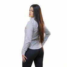 Camisa con Detalles en para Mujer Moda Profesional para Oficina Uniforme Social - Camel - Ver 3