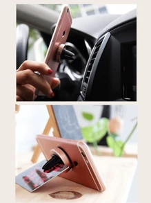 1 miếng giá đỡ điện thoại di động ổ cắm điện từ ô tô - Hồng - Xem 6