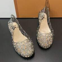 Women Hollow Out Ballet Flats, Fashion Outdoor PVC Flats