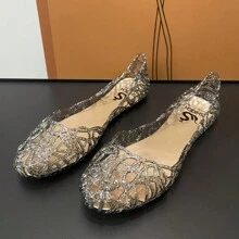 Women Hollow Out Ballet Flats, Fashion Outdoor PVC Flats