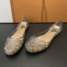 Women Hollow Out Ballet Flats, Fashion Outdoor PVC Flats