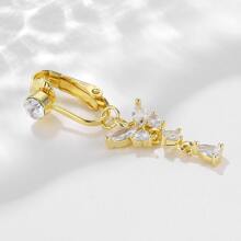 1Pc Fake Belly Ring Butterfly Not Real Piercing Clip On The Navel For Woman Gift