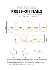 24入組夏季釦邊光澤淺粉色法式極簡可愛經典日常短款方形趾甲套裝，為女性和女孩即時升級你的外觀 - 淺粉色 - 查看 10