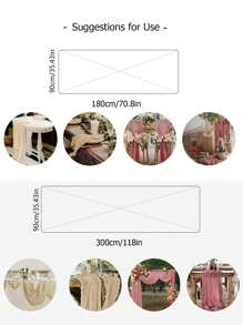 1pc Table Runner - 90*180cm / 90*300cm Table Decoration For Wedding, Birthday Party, Tabletop Decoration