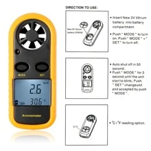 Digital Hand-Held Wind Speed Gauge Meter GM816 30ms (65MPH) Pocket Smart Anemometer Air Wind Speed Scale Anti-Wrestling Measure, Batteries Not Included - Multicolor - View 4