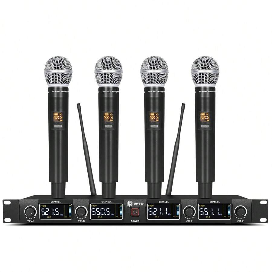 Winmix Uw140 Uhf Microfonos Inalambrico Profesional De Mano - Negro - Ver 1