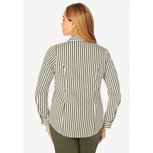 Jessica London Women's Plus Size Stretch Cotton Poplin Shirt - MÀU XANH PHÁP - Xem 2