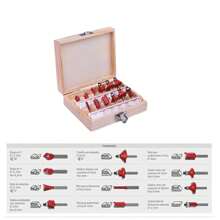 Kit Jogo de Fresas Para Tupia Madeira 12 Peças - Multicolorido - Visão 1