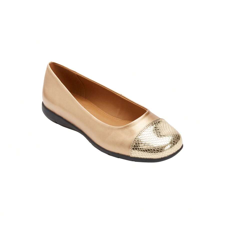 Comfortview Women's The Fay Slip On Flat - Gold - View 1