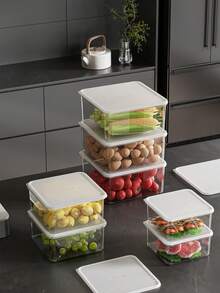 1-3pcs/Set Plastic Sealed Preservation Box, Bento Box,  With Date Recording Food Storage Box Refrigerator Fruit Vegetable Crisper,  Dumpling Meat Eggs Ginger Garlic Green Onion Food Storage Containers,  Home Kitchen Utensil - Multicolor - View 6