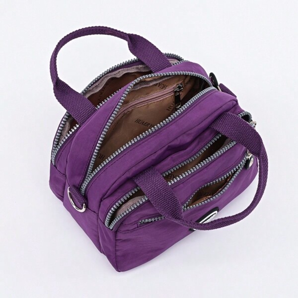 Bolso de mano pequeño con múltiples bolsillos, bolso bandolera casual de nylon, bolso de hombro portátil para mamás