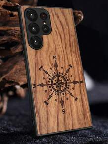 Funda de teléfono de madera grabada compatible con Apple - Burdeos - Ver 6