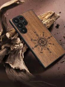 Funda de teléfono de madera grabada compatible con Apple - Burdeos - Ver 5