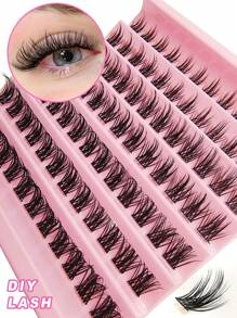 Asiteo 84pcs Cluster False Eyelashes, 8-16mm Delicate Individual Lashes, Natural Look Fluffy Cluster Lashes, DIY Eyelash Extension - C - 查看 1