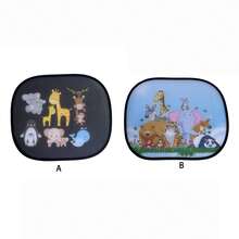 2pcs Baby Car Sunshade, Automotive Sun Visor, Heat Insulation Cloth Sunshield, Cartoon Side Window Sun Curtain - Multicolor - View 10