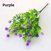 5入組人造尤加利&茶花花枝，適用於花園/室內裝飾，婚禮必備 - 彩色 - 查看 7
