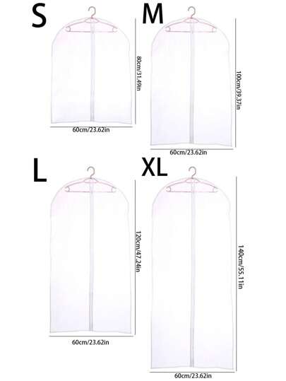 1-5pcs Clothes Garment Cover Bags, Semi-Transparent Suit Cover Protectors, Storage Dust Bags