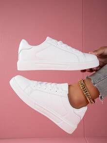 Women's White Casual Sneakers, Sport Shoes, New Spring & Summer Collection, Size 36-45 Available - White - View 4
