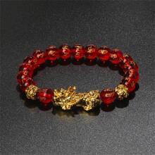 Pulsera Pi Xiu que cambia de color de 1 pieza para mujeres Bracelets Feng Shui Wealth Pi Yao Obsidian para hombres de 10 mm Dragon Mantra bead Bangle Joyería de la suerte Pixiu de 10 mm Feng Shui Beads para hombres, Pulsera de cuentas de amuleto tallada a mano de dragón Pi Yao de 19cm-7.5inch para mujeres, joyería de riqueza