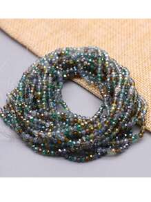 2x3mm High  Quality  Coating Color Faceted Round Crystal Glass Beads MiX Color 1 Strand 15inch Long DIY Necklace Bracelets Jewelry Making Accessories - Multicolor - View 34