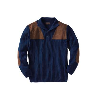 Boulder Creek By KingSize Men's Big  Tall Patch Sweater With Mock Neck