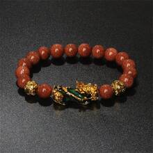 Pulsera Pi Xiu que cambia de color de 1 pieza para mujeres Bracelets Feng Shui Wealth Pi Yao Obsidian para hombres de 10 mm Dragon Mantra bead Bangle Joyería de la suerte Pixiu de 10 mm Feng Shui Beads para hombres, Pulsera de cuentas de amuleto tallada a mano de dragón Pi Yao de 19cm-7.5inch para mujeres, joyería de riqueza