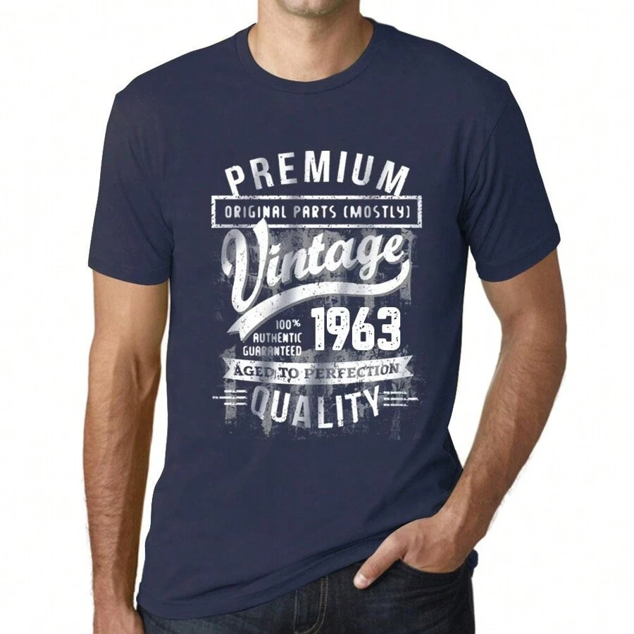 T-shirt męski – części oryginalne (głównie) postarzany do perfekcji 1963 – 61 lat T-shirt z grafiką Pomysł na prezent 61. urodziny Vintage Rok 1963 Nowość
