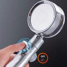 Turbo Fan 高壓手持淋浴頭套件，搭配淨化過濾器 - 增強水壓，容易安裝的家庭衛浴配件，擁有 360° 可旋轉頭部、一鍵暫停功能，配有軟管和牆掛式風格 - 紫色 - 查看 7