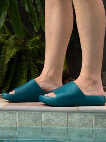 Chinelo Masculino  Nuvem slide original Macios Antiderrapantes - Verde Escuro - Visão 1