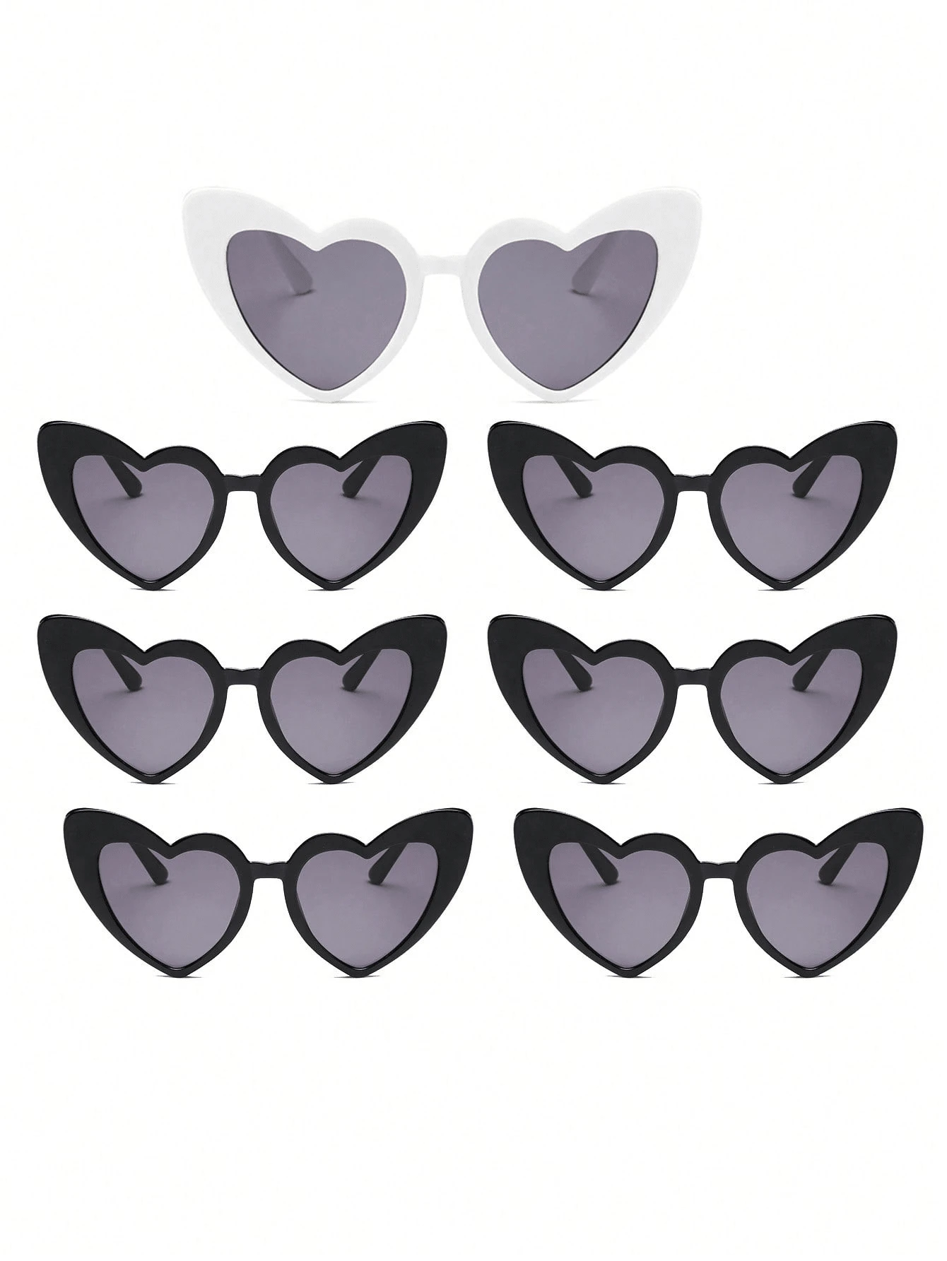 1 cái/7 cái Kính mát hình trái tim dự tiệc xinh xắn Kính mát mắt mèo Kính trái tim cổ điển cho tiệc cưới Trang phục dự tiệc độc thân Tiệc tặng cô dâu tương lai Đạo cụ ngày lễ tình nhân, Giáng sinh - Bụi hồng - Xem 1