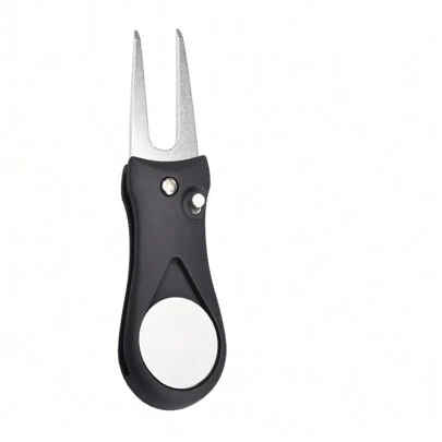 1pc Foldable Golf Divot Repair Tool Switchblade Pitch Groove Cleaner Golf Pitchfork With Golf Marker Golf Accessories