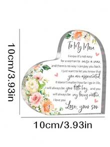 1 Món quà Ngày của Mẹ hình trái tim Tấm acrylic trang trí máy tính để bàn, Trang trí trung tâm bàn acrylic dành cho người yêu, Món quà lý tưởng cho gia đình và bạn bè - Nhiều màu - Xem 3
