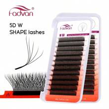 FADVAN FADVAN L/LU Curl 3D/4D/5D W Lashes 0.07 W Shape Eyelash Extensions 8-14mm Fox Eyes Natural Soft Professional Lash 12 Rows, Lash Tech Supplies