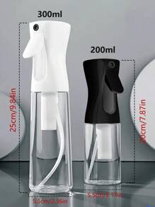 1个200-300毫升连续喷雾瓶，适用于美发、消毒、化妆品、浇花、清洁厨房和浴室，黑白两色透明塑料喷雾瓶，带细雾按压式喷头，瓶身透明，分配器，漱口水分配器，厨房用品，厨房配件，厨房工具 - 噴瓶 - 查看 4