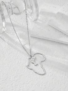 1入歐美風格高檔幾何非洲地圖吊墜項鍊