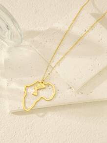 1入歐美風格高檔幾何非洲地圖吊墜項鍊