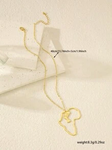 1入歐美風格高檔幾何非洲地圖吊墜項鍊