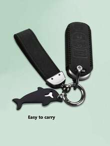 1pc Black Silicone Dolphin-Shaped SIM Card Eject Pin Holder, A Phone SIM Card Eject Pin And Card Storage, Keychain Design For Easy Carrying - Black - View 5