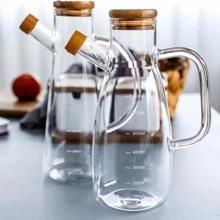 Galheteiro porta tempero bambu borossilicato