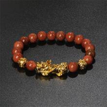 Pulsera Pi Xiu que cambia de color de 1 pieza para mujeres Bracelets Feng Shui Wealth Pi Yao Obsidian para hombres de 10 mm Dragon Mantra bead Bangle Joyería de la suerte Pixiu de 10 mm Feng Shui Beads para hombres, Pulsera de cuentas de amuleto tallada a mano de dragón Pi Yao de 19cm-7.5inch para mujeres, joyería de riqueza