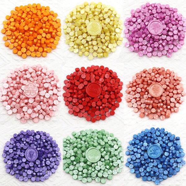200pcs/Bag Octagon Sealing Wax Beads For Seal Stamp, Handmake Embellishment Of Card Envelope, Wedding Invitation, Gift Wrapping, Envelope Sealing, Party Invitation, Scrapbooking,Fire Lacquer Sealing Wax Beads Back To School