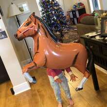 1/4pcs White/Black/Brown Horse Foil Balloon, Farm Theme Animal Balloon Decoration For Birthday Party, Festival, Harvest Celebration, Back To School Valentine Day - Multicolor - View 8