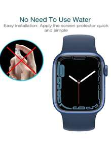 6pcs Transparent Apple Watch Hydrogel Film, Anti-Scratch Protective Film, Soft Film, Suitable For 38/40/41/42/44/45/49 Mm Apple Watch Ultra/SE/8/7/6/5/4/3/2/1 - Clear - View 3