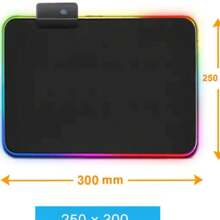 Mouse Pad Gamer Speed Borda Led Luminoso Usb 7 Cores Rgb Impermeável 250mmx350mm