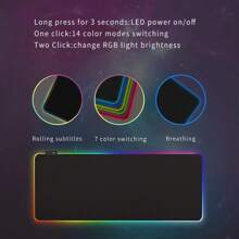 Mouse Pad Gamer Speed Borda Led Luminoso Usb 7 Cores Rgb Impermeável 250mmx350mm