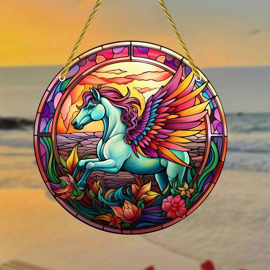 1 Bảng hiệu treo tường Unicorn Dream Catcher, Trang trí tường acrylic nhuộm tròn, Trang trí trang trại, Dành cho cửa Trang trí ngày lễ trang trại, Dành cho Windows Courtyards Gardens Bars Trang trí văn phòng tại nhà, Tân gia, Tri ân giáo viên, Trở lại trường học, Quà tặng Ngày của Mẹ - Nhiều màu - Xem 1