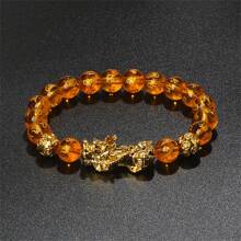 Pulsera Pi Xiu que cambia de color de 1 pieza para mujeres Bracelets Feng Shui Wealth Pi Yao Obsidian para hombres de 10 mm Dragon Mantra bead Bangle Joyería de la suerte Pixiu de 10 mm Feng Shui Beads para hombres, Pulsera de cuentas de amuleto tallada a mano de dragón Pi Yao de 19cm-7.5inch para mujeres, joyería de riqueza