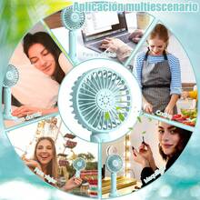 2000 MAh Rechargeable USB Fan, 3 Speed Adjustable Mini Portable Fan, Rechargeable Handheld Fan For Office, Outdoor, Home, Travel, Indoor And Outdoor - 藍色 - 查看 8